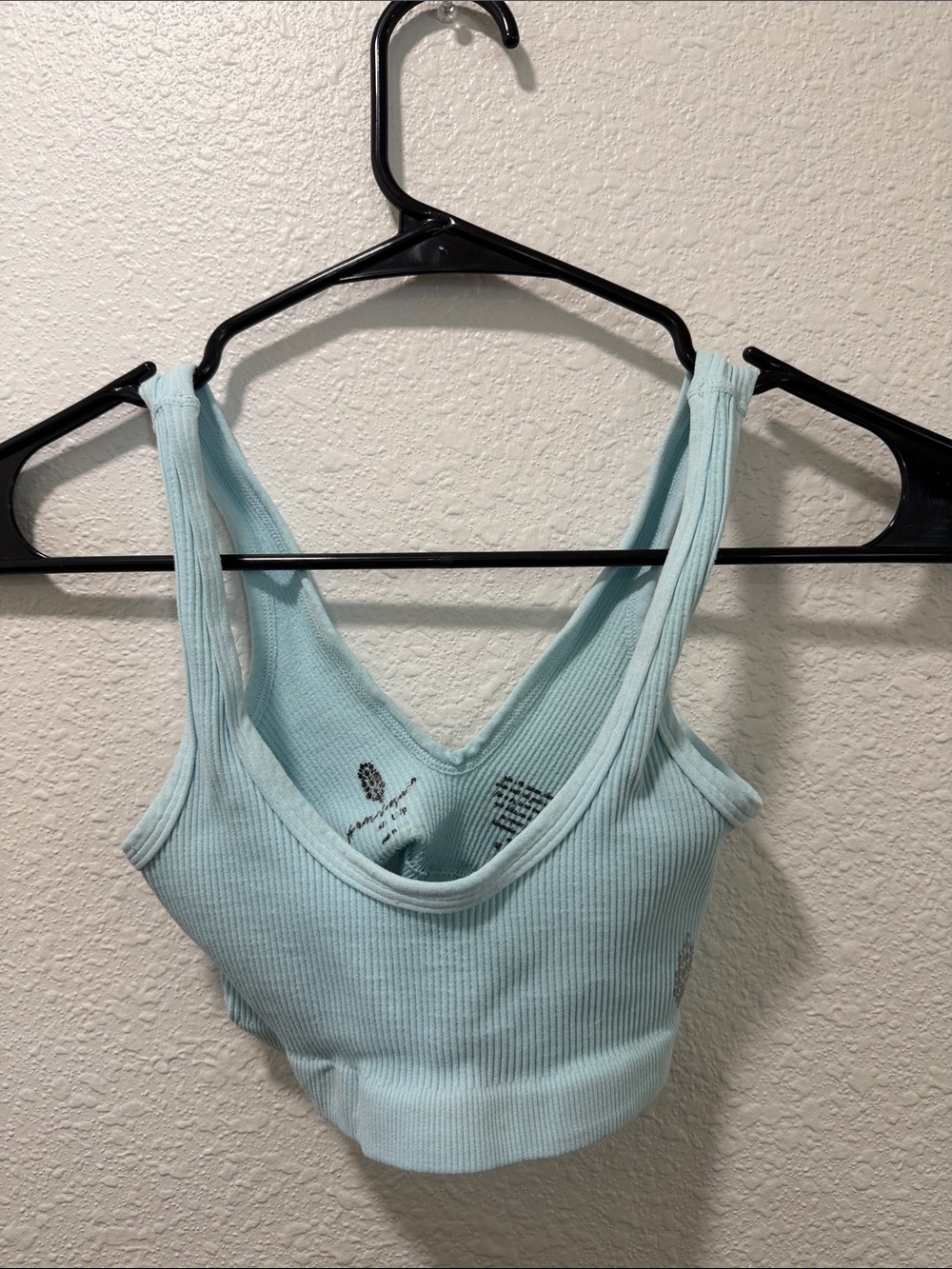 FP Movement by Free People Light Blue Ribbed Crop Bralette